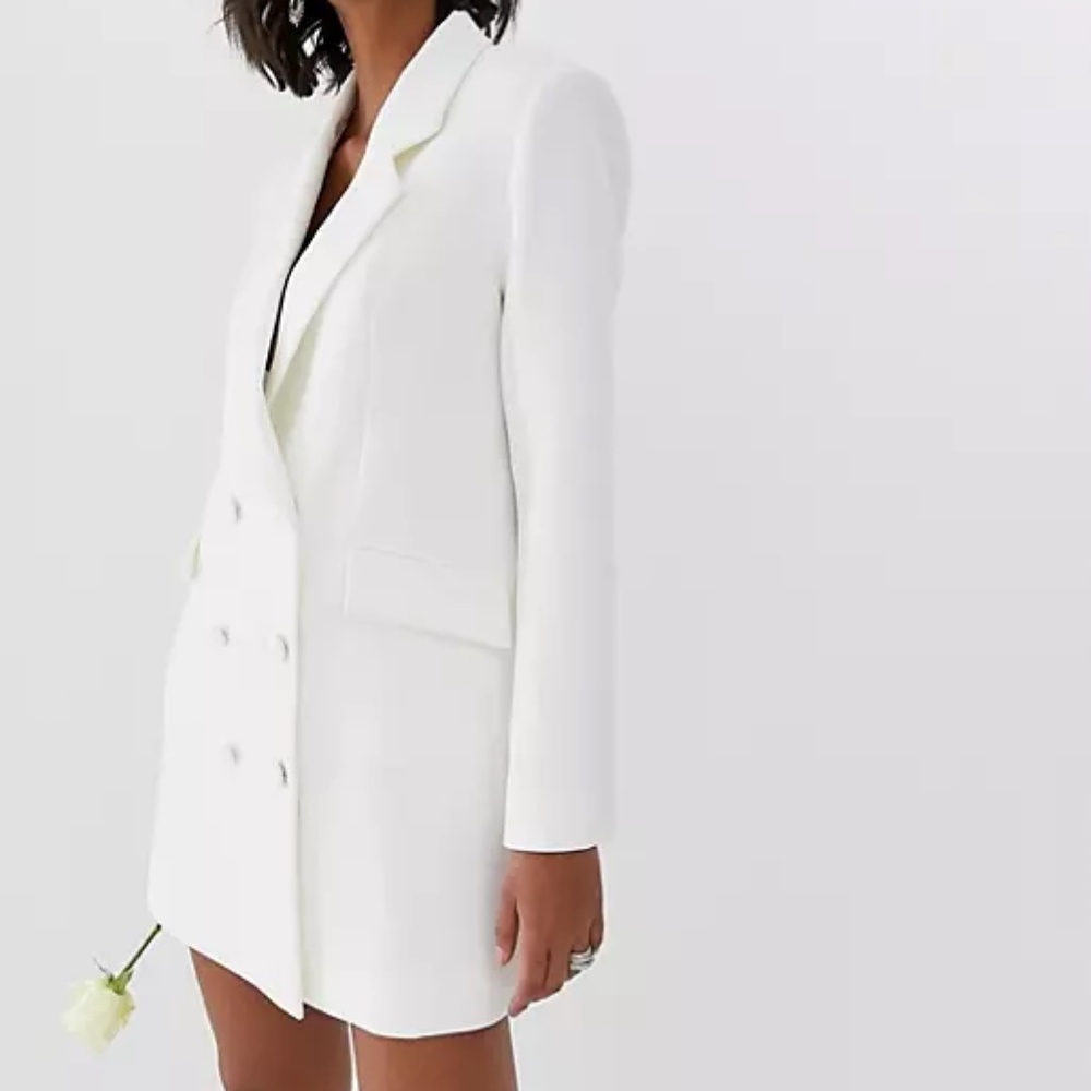 Elegant White Blazer Dress